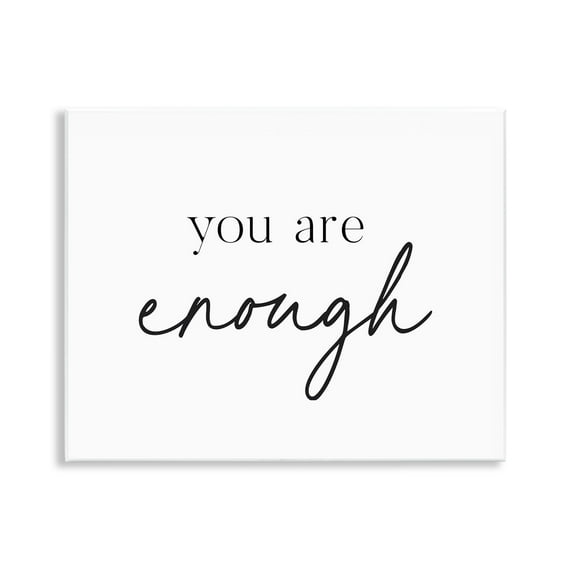 You Are Enough Sentiment Wall Plaque Art, design by Lettered and Lined