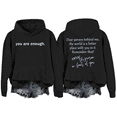 thumbnail image 1 of You Are Enough Sweatshirts Unisex, Dear Person Behind Me Hoodie, Mental Health Inspirational Shirts Pullover Tops, 1 of 8