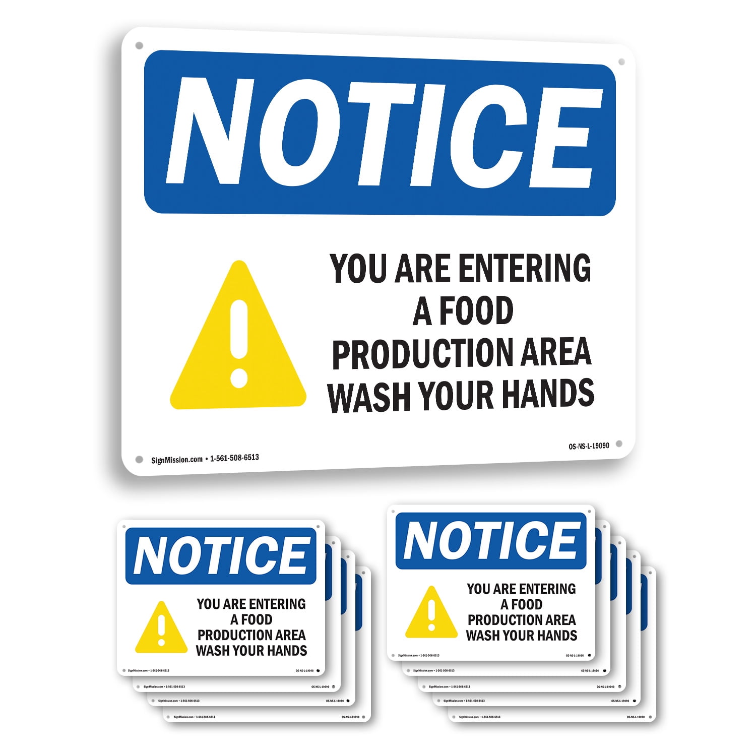 Kitchen Production Sign You Are Entering A Food Production OSHA Notice Rigid Plastic Sign 18 ...