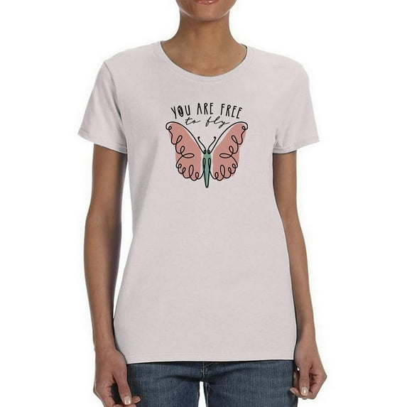 You Are Free To Fly Butterfly T-Shirt Women -Smartprints Designs, Female Small