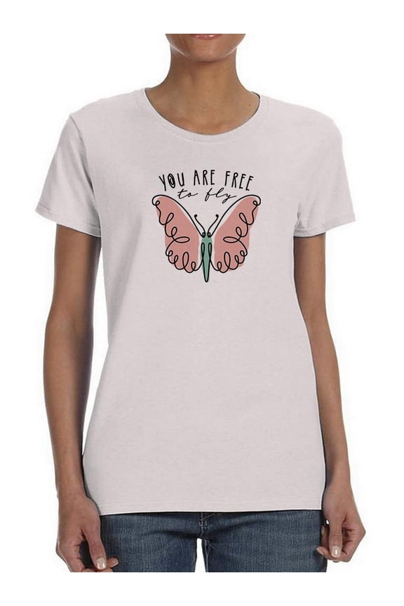 You Are Free To Fly Butterfly T-Shirt Women -Smartprints Designs, Female Small