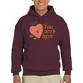 thumbnail image 1 of You Are Here, In My Heart Hoodie Men -Smartprints Designs, Male XX-Large, 1 of 4