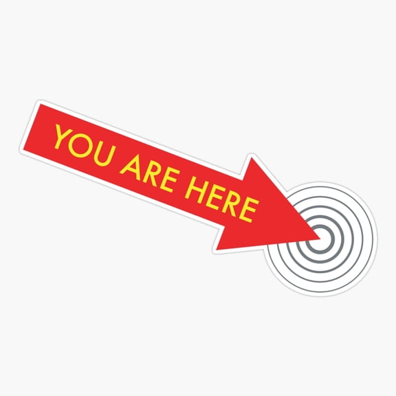 You Are Here Red Location Quote Sticker