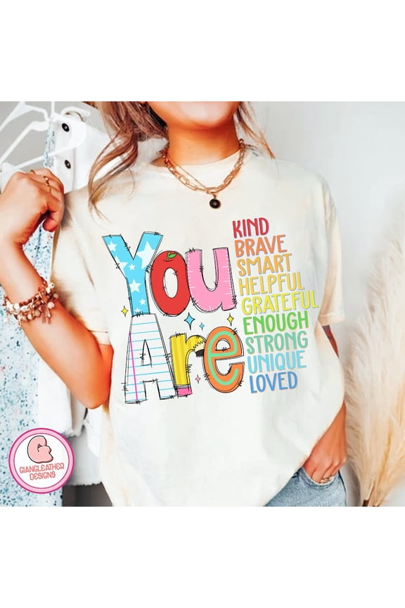 You Are Kind Teacher T-Shirt, Retro Back to School Appreciation Tee, Cute Classroom Doodle Shirt for Women Educators