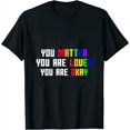 thumbnail image 1 of You Are Loved LGBTQ Stuff Pride Stuff Pride Month Womens T-Shirt Black, 1 of 5