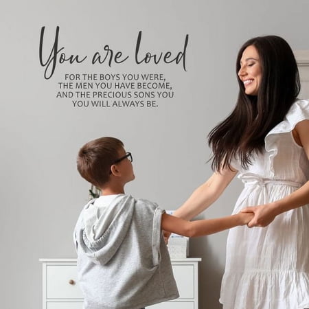 You Are Loved Son Quote Wall Decor - Gift From Mom Lettering To My Son Wall Art Stickers - Son Quote Wall Decal 23 x 12- Inch Black