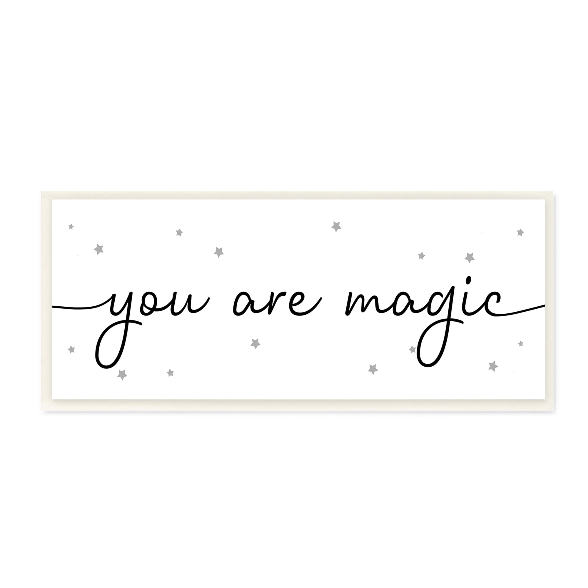 Stupell Industries You Are Magic Sentiments Grey Whimsical Stars,7 x 17,Designed by Daphne Polselli