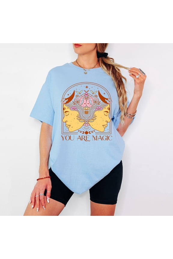 You Are Magic Celestial Moth Womens T-Shirt Spiritual Mystical Graphic All Size S-5XL