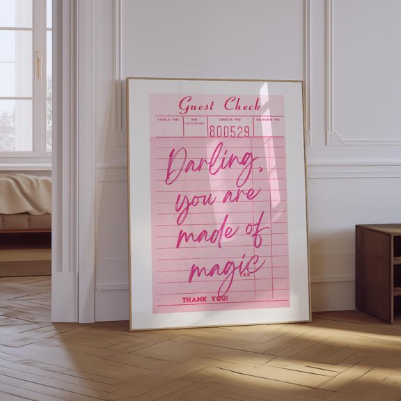 You Are Magic Pink Guest Check Unframed Paper Print