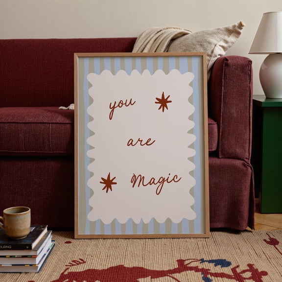 You Are Magic Sign, Retro Typography Art, Unframed Paper Poster 8x10in