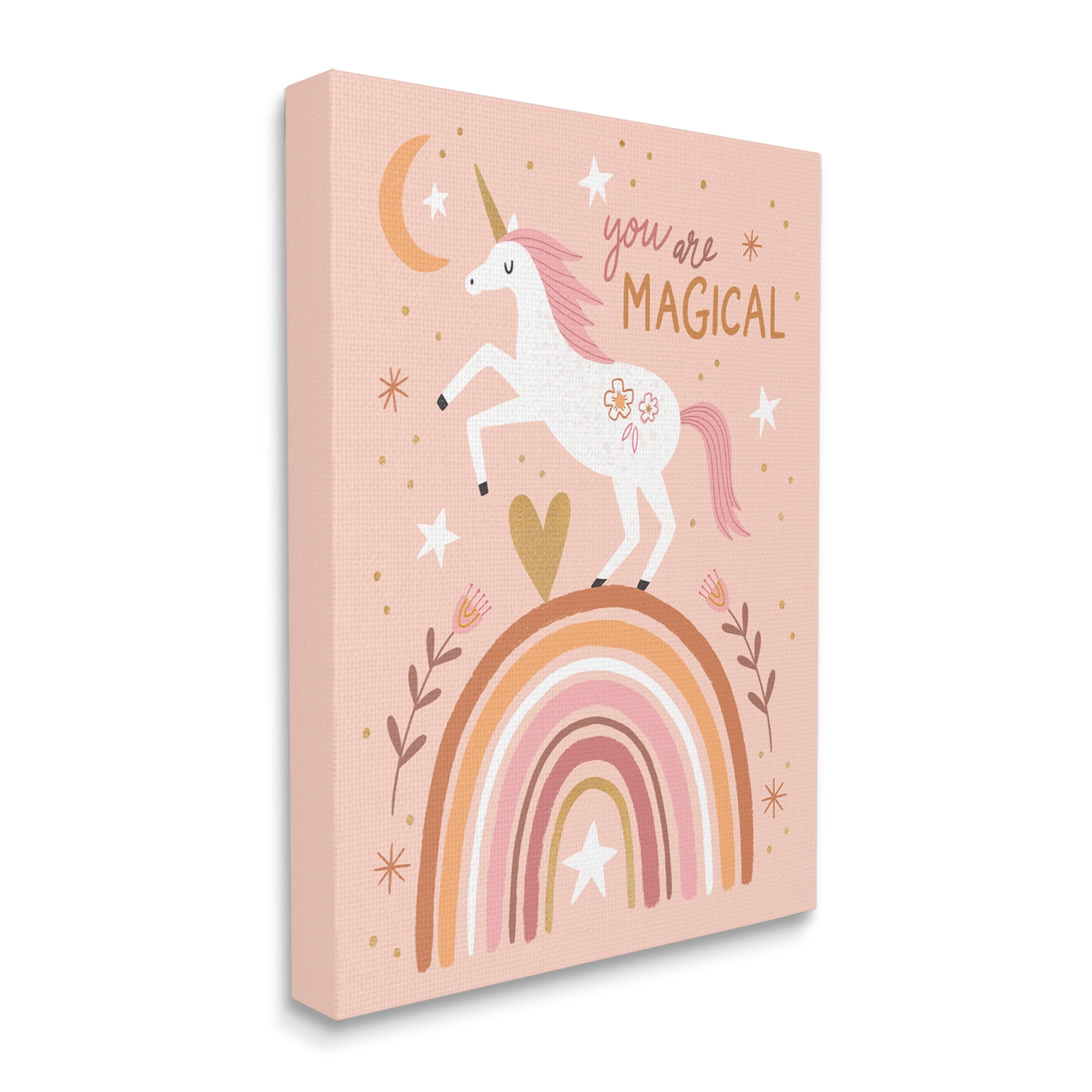 Stupell Industries You Are Magical Inspirational Pink Unicorn Rainbow,24 x 30,Designed by Nina Seven