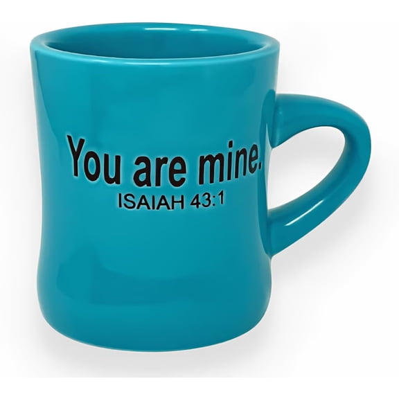 The Chosen: Official Teal Ceramic 11 oz. Coffee Mug with Isaiah 43:1 Scripture - "You Are Mine"