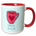 thumbnail image 1 of 3drose, You Are My Cup of Tea Cute Love Quotes, 15oz Two-tone Red Mug, 1 of 6