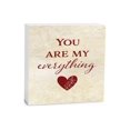 thumbnail image 1 of You Are My Everything Parchment Heart 5 x 5 Wood Tabletop Sign Plaque, 1 of 4