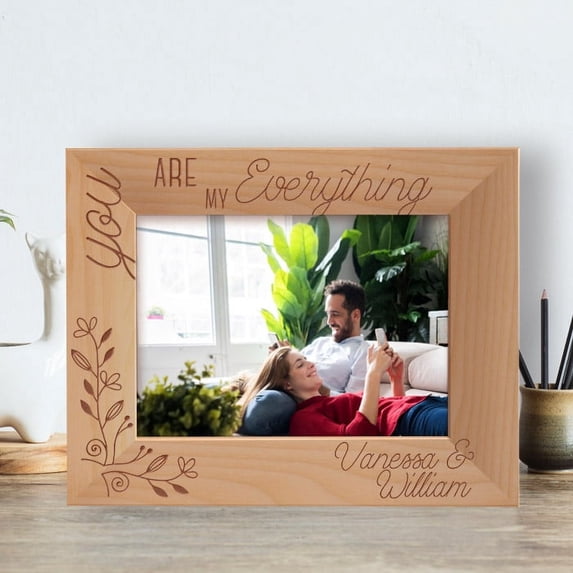 You Are My Everything Personalized Wooden Frame-7" x 5" Brown Horizontal