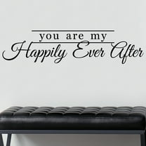 You Are My Happily Ever After Vinyl Lettering Wall Decal Sticker Wedding Decals Decor Size: 8"H x 34.5"L Color: Black
