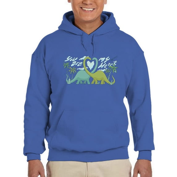 You Are My Heart, Dinosaur Hoodie Men -Smartprints Designs, Male Large