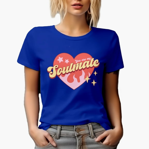 You Are My Soulmate, Retro Valentine's Day Gift, Royal Blue T-Shirt, XL