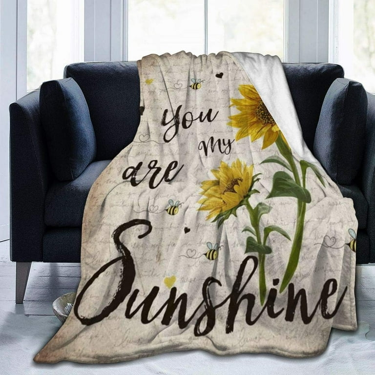 You Are My Sunshine 3D Printed Flannel Blanket Merch Ultra Soft Throw Blanket Warm Bed Blanket for Living Room Sofa Bedroom Decor 60x50 inches