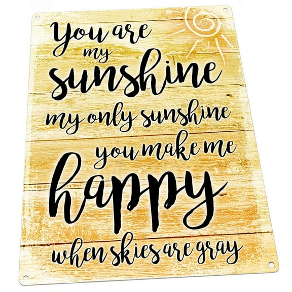 You Are My Sunshine 9"x12" Metal Sign, Wall Decor for Kitchen and Dinning Room