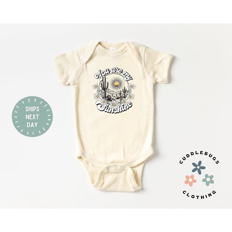 You Are My Sunshine Baby Onesies Bodysuit, Cute Desert Cactus Baby
