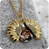 You Are My Sunshine Engraved Necklace Inspirational Sunflower Locket Necklace Jewelry Mother's Day Gift for Women Girlfriend
