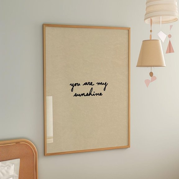 You Are My Sunshine Handdrawn Typography Neutral Nursery Decor