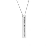 ANAVIA You Are My Sunshine Inspirational Quote Necklace Silver Stainless Steel Motivational Bar Necklace with Gift Box
