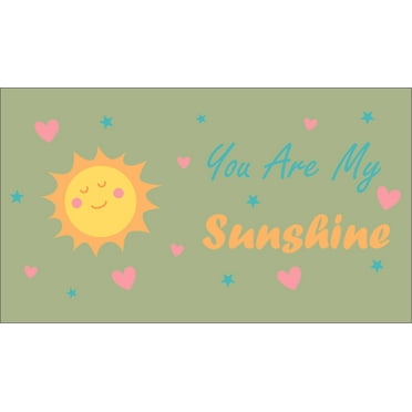 You Are My Sunshine Pattern Heart Decors Wall Sticker Art Design Decal for Girls Boys Kids Room Bedroom Nursery Kindergarten House Fun Home Decor Stickers Wall Art Vinyl Decoration (17x30 inch)