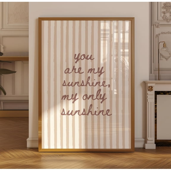 You Are My Sunshine Print Boho Striped Nursery Wall Decor Kids Room Decor