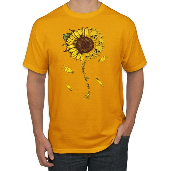 You Are My Sunshine Skull And Sunflower Inspirational/Christian Men's Graphic T-Shirt, Gold, 4XL