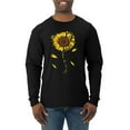 thumbnail image 1 of You Are My Sunshine Skull And Sunflower Inspirational/Christian Mens Long Sleeve Shirt, Black, Small, 1 of 3
