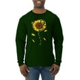thumbnail image 1 of You Are My Sunshine Skull And Sunflower Inspirational/Christian Mens Long Sleeve Shirt, Forest Green, Small, 1 of 3