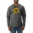 thumbnail image 1 of You Are My Sunshine Skull And Sunflower Inspirational/Christian Mens Long Sleeve Shirt, Heather Black, 2XL, 1 of 3