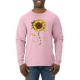 thumbnail image 1 of You Are My Sunshine Skull And Sunflower Inspirational/Christian Mens Long Sleeve Shirt, Light Pink, 2XL, 1 of 3