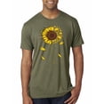 thumbnail image 1 of You Are My Sunshine Skull And Sunflower Inspirational/Christian Mens Premium Tri Blend T-Shirt, Military Green, Small, 1 of 3
