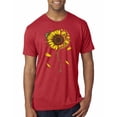 thumbnail image 1 of You Are My Sunshine Skull And Sunflower Inspirational/Christian Mens Premium Tri Blend T-Shirt, Vintage Red, X-Large, 1 of 3
