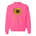 thumbnail image 1 of You Are My Sunshine Skull And Sunflower Inspirational/Christian Unisex Crewneck Graphic Sweatshirt, Neon Pink, 3XL, 1 of 3