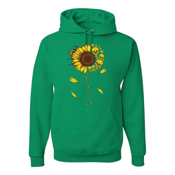 You Are My Sunshine Skull And Sunflower Inspirational/Christian Unisex Graphic Hoodie Sweatshirt, Kelly, Medium