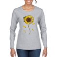 thumbnail image 1 of You Are My Sunshine Skull And Sunflower Inspirational/Christian Womens Graphic Long Sleeve T-Shirt, Heather Grey, Medium, 1 of 3