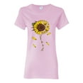 thumbnail image 1 of You Are My Sunshine Skull And Sunflower Inspirational/Christian Womens Graphic T-Shirt, Light Pink, X-Large, 1 of 3