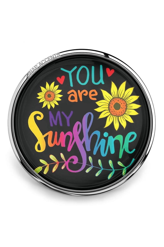 Snap Jewelry You Are My Sunshine, Multi-color Ginger Charm 18MM Button, For Interchangeable DIY Customizable Accessories