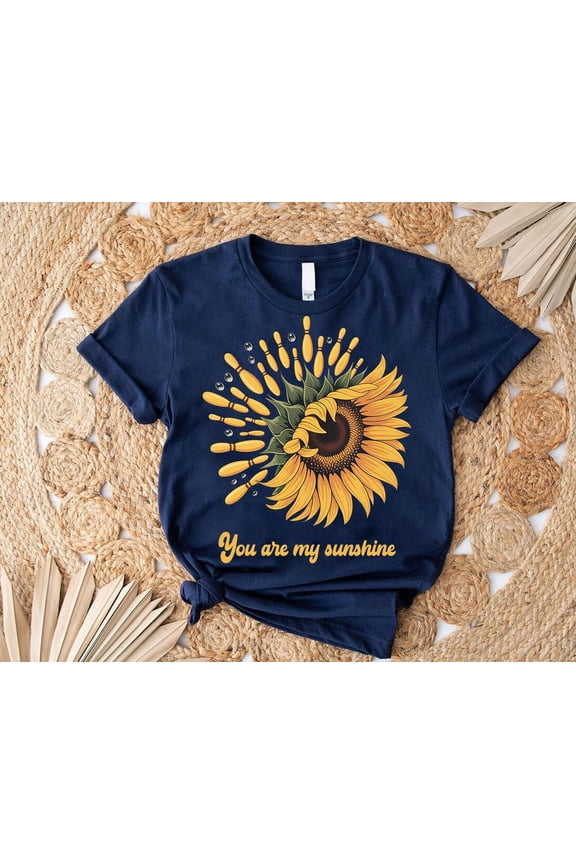 You Are My Sunshine Sunflower Graphic Tee: Positive Bowling Shirt All Size S-5Xl