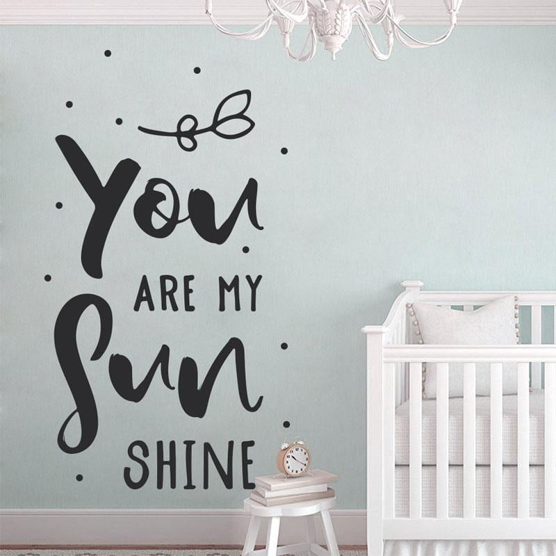 You Are My Sunshine Wall Art Decal, Typography, Quotes, Nursery Decal ...