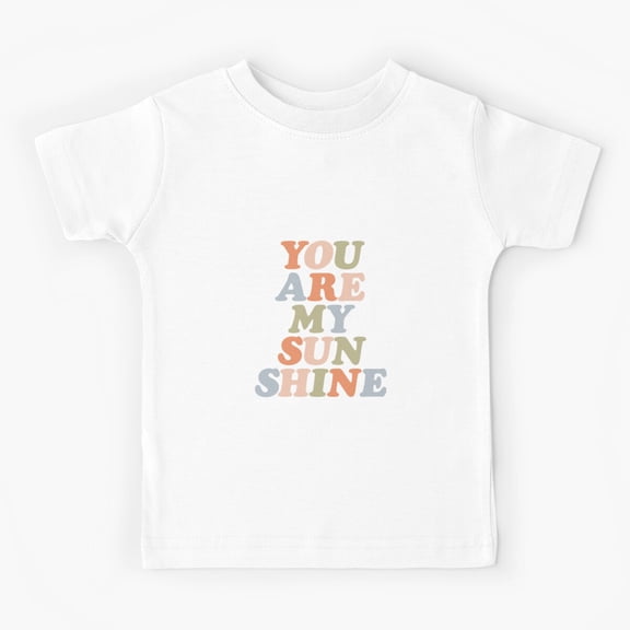 You Are My Sunshine typography in pastel orange peach green and blue Kids T-Shirt