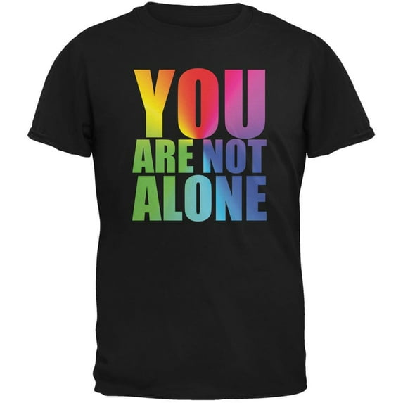 You Are Not Alone LGBT Caitlyn Jenner Black Adult T-Shirt - 2X-Large