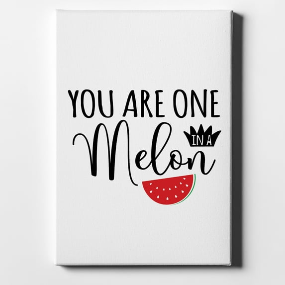 You Are One in a Melon Watermelon - 11" x 14" - Decorative Canvas Wall Art - White Edge - 5/8" Gallery Wrapped