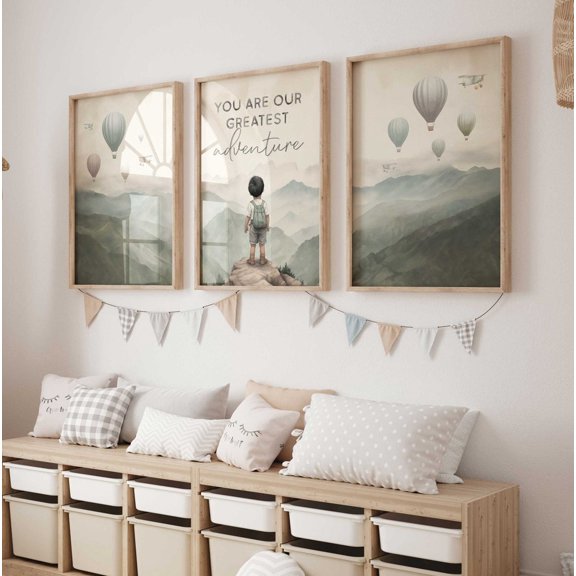 You Are Our Greatest Adventure Print Adventure Nursery Decor Hiking Theme Nursery Decor Mountain Nursery Set 3 Unframed Paper Print 8x12