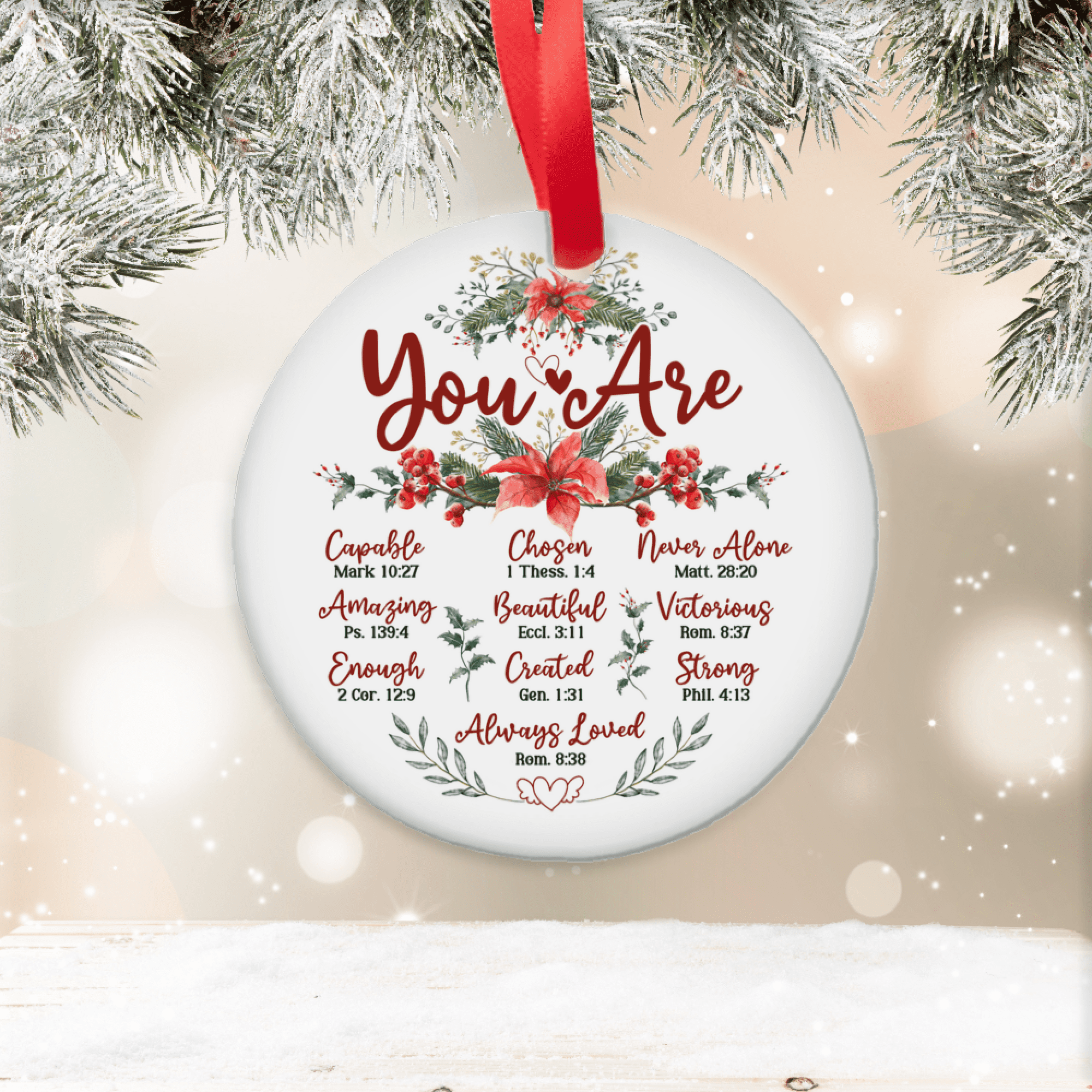 You Are Religious Christian Bible Verse Christmas Ornament