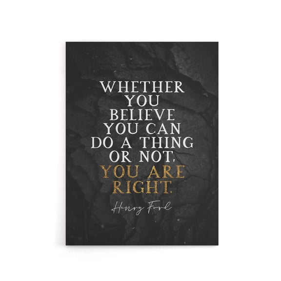 You Are Right Slate Quote Henry Ford Canvas Wall Art Print 12X16"